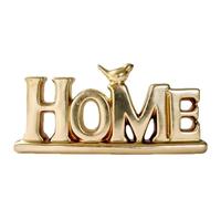 Nirqavol 2 pezzi oro casa e amore segno decorativo con uccello, decorazione contemporanea libreria in resina, statua astratta per soggiorno, ufficio, libreria, accento da tavolo