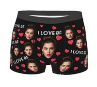 Nirusetty Biancheria intima personalizzata da uomo, boxer personalizzati, biancheria intima personalizzata per uomo, regali di compleanno per lui, Amo Bf, XS