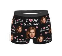 Nirusetty Biancheria intima personalizzata da uomo, boxer personalizzati, biancheria intima personalizzata per uomo, regali di compleanno per lui, Amo la mia ragazza, 3XL