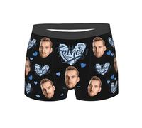 Nirusetty Biancheria intima personalizzata da uomo, boxer personalizzati, biancheria intima personalizzata per uomo, regali di compleanno per lui, Buona festa del papà, 3XL