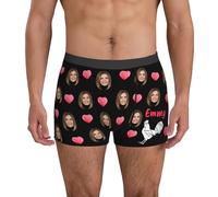 Nirusetty Biancheria intima personalizzata per gli uomini con il viso Biancheria intima da uomo personalizzata Faccia Boxer Slip con regali fotografici per lui Marito Fidanzato
