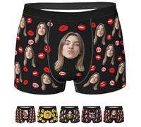 Nirusetty Biancheria intima personalizzata per gli uomini con il viso Boxer personalizzati per gli uomini Regali di San Valentino per lui Biancheria intima personalizzata, Stile: 8, L