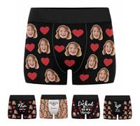 Nirusetty Boxer da uomo personalizzati personalizzati divertenti regali biancheria intima per fidanzato marito lui, L'amore di un cuore rosso, XS