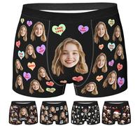 Nirusetty Boxer da uomo personalizzato con viso intimo personalizzato regali per lui marito fidanzato San Valentino, anniversario