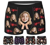 Nirusetty Boxer da uomo personalizzato con viso intimo personalizzato regali per lui marito fidanzato San Valentino, anniversario, Stile 5, XS
