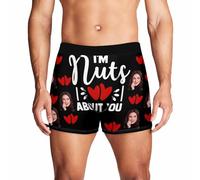 Nirusetty Boxer personalizzati, Biancheria intima personalizzata per lui, Boxer personalizzati per gli uomini Regali di San Valentino per lui XS-3XL, Stile: 8, L