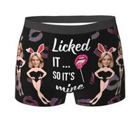 Nirusetty Boxer personalizzati con viso intimo personalizzato per uomo fidanzato marito lui, Lei ha fame, XL