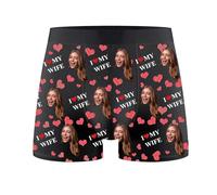Nirusetty Boxer personalizzati con viso personalizzato con immagine divertente da uomo regali di San Valentino per lui XS-3XL, Stile 2, L
