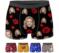 Nirusetty Boxer personalizzati con viso personalizzato con immagine divertente da uomo regali di San Valentino per lui XS-3XL, Stile 10, S