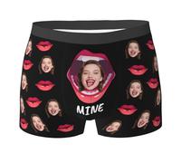 Nirusetty Boxer personalizzati con viso personalizzato con immagine divertente per Natale regalo di compleanno uomo fidanzato marito padre, Tutto il mio dolce cuore, 3XL