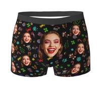 Nirusetty Boxer personalizzati con viso personalizzato con immagine divertente per Natale regalo di compleanno uomo fidanzato marito padre, Sorpresa di Natale, L