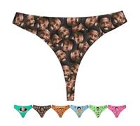 Nirusetty Mutandine bikini personalizzate per le donne con foto viso perizoma personalizzato per le donne perizoma divertente foto personalizzata novità biancheria intima per fidanzata moglie, Amare