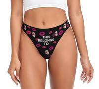 Nirusetty Perizoma personalizzato per le donne, intimo viso personalizzato per le donne Aggiungi la tua foto Viso Testo San Valentino Biancheria intima per moglie, fidanzata, i suoi amanti Mutandine