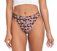 Nirusetty Perizoma personalizzato per le donne, intimo viso personalizzato per le donne Aggiungi la tua foto Viso Testo San Valentino Biancheria intima per moglie, fidanzata, i suoi amanti Mutandine