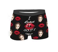 Nirusetty Personalizzato pugili viso per gli uomini personalizzare, biancheria intima personalizzata con immagine, pugili con viso personalizzato, L'ho leccata, quindi è mia, XS