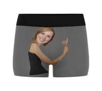 Nirusetty Slip personalizzati del pugile degli uomini con il volto divertente della foto, biancheria intima su ordinazione degli uomini, Sei incredibile! - Grigio, XS