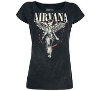 Nirvana Angel Donna T-Shirt Carbone 100% Cotone Largo