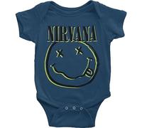 Nirvana Bambino A Crescere Inverse Smiley Band Logo Nuovo Ufficiale Navy Blu 0