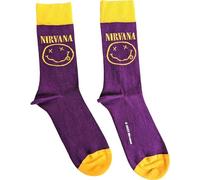 Nirvana Calzini Yellow Happy Face Purple 36-40