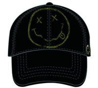 Nirvana – Cappellino da Baseball – Smiley Grunge Face Distressed – Ufficiale – Taglia unica