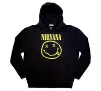 Nirvana Giallo Grunge Face Pullover Felpa Con Cappuccio Size L