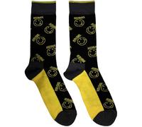 Nirvana Giallo Grunge Smile Pattern Ankle Calzini Size One Size