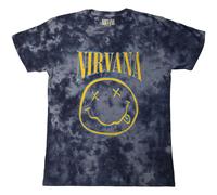 Nirvana Happy Face Blue Stroke autorizzato Uomo maglietta
