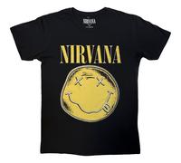 Nirvana Happy Face Distressed Premium Carbon ufficiale Uomo maglietta unisex