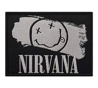 Nirvana Happy Face Paint Woven Patch Uomo