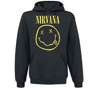 Nirvana - Hooded Sweatshirt (Unisex-L) Smiley (Black)