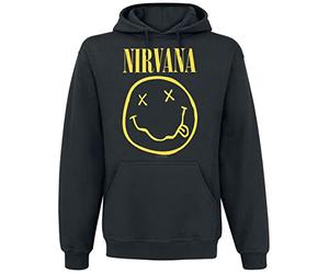 Nirvana - Hooded Sweatshirt (Unisex-L) Smiley (Black)