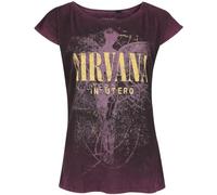 Nirvana In Utero Dye Donna T-Shirt Rosso Vino 100% Cotone Regular