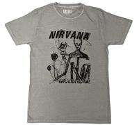 Rock Off officially licensed products Nirvana T Shirt Incesticide Stacked Band Logo Nuovo Ufficiale Unisex Size M