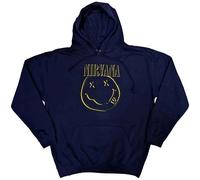 Nirvana Inverse Happy Face Navy Blue M Felpa con cappuccio