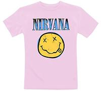 Nirvana Kids - Gradient Unisex T-Shirt Rosa Pallido 128 100% Cotone