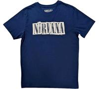 Nirvana Maglietta Box Logo Unisex Denim Blue L