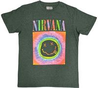 Nirvana T Shirt Glow Box Smile Band Logo Nuovo Ufficiale Unisex Verde Size S