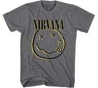 Nirvana Maglietta Inverse Happy Face Unisex Charcoal Grey 2XL