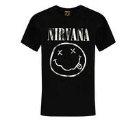 Nirvana Maglietta per Bambini | T-Shirt Grafica a Maniche Corte per Ragazzi e Ragazze in Nero | Top per Abbigliamento con Stampa Logo Classico Grunge Invecchiato | Regalo di Merchandising