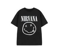 Nirvana Maglietta per Bambini | T-Shirt Grafica a Maniche Corte per Ragazzi e Ragazze in Nero | Top per Abbigliamento con Stampa Logo Classico Grunge Invecchiato | Regalo di Merchandising