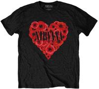 Nirvana Maglietta Poppy Heart Unisex Black S