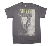 Nirvana Mattone Muro Vicolo Kurt Cobain Uomo Grunge Rock Band Grafico T-Shirt