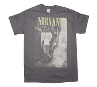 Nirvana Mattone Muro Vicolo Kurt Cobain Uomo Grunge Rock Band Grafico T-Shirt