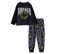 Nirvana Nero Logo Pigiama a maniche lunghe a gamba lunga Unisex Bambini