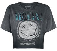 Nirvana Nevermind Donna T-Shirt Grigio 100% Cotone Largo