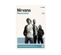 NIRVANA - Nevermind - Poster su tela, stile vintage, decorazione per camera da letto, sport, ufficio, stanza, regalo, senza cornice, 30 x 45 cm