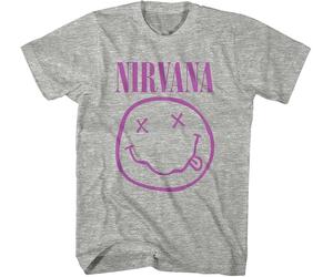Nirvana Purple Happy Face Grey L Maglietta