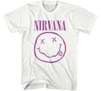 Nirvana Purple Happy Face White L Maglietta