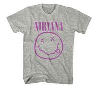 Nirvana Purple Smile Grey autorizzato Uomo maglietta