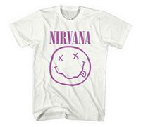 Nirvana Purple Smile White autorizzato Uomo maglietta